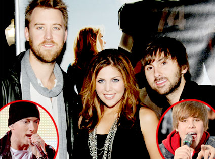 Lady Antebellum, Eminem, Justin Bieber Lady Antebellum, Eminem, Justin Bieber